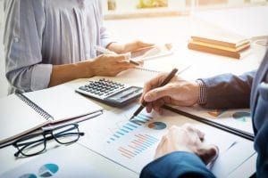 business man financial inspector secretary making report calculating checking balance internal revenue service inspector checking document audit concept 1